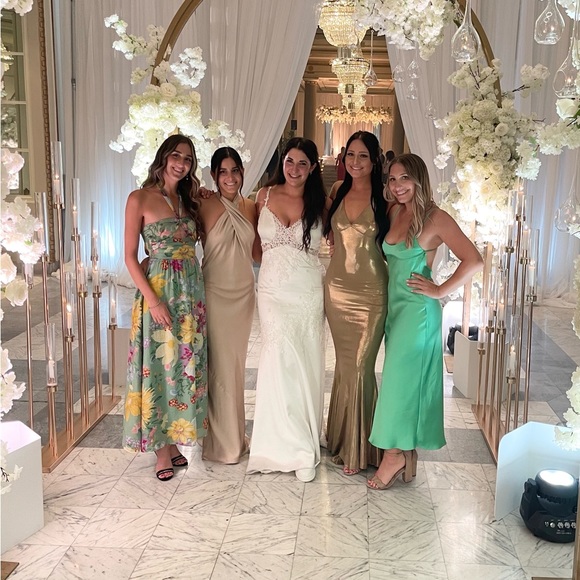 Revolve maxi gold dress worn once to a wedding - Picture 2 of 4